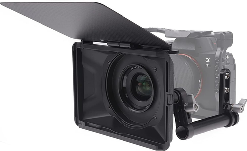 Mini Matte Box,Lightweight Matte Box 15Mm Rod Support with Top Flag for DSLR Mir - 第 1/6 張圖片