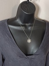 18 Inch Sterling Silver Snowflake Necklace