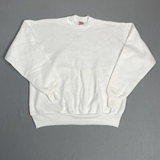 Vintage Hanes Sweatshirt Adult Size XL White Blank Crew Neck USA