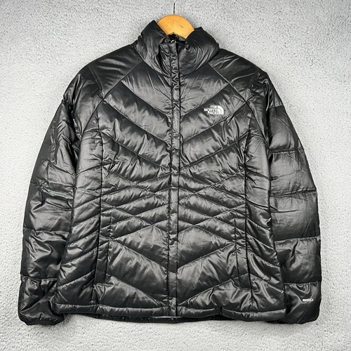 North Face 550 Fill Aconcagua Jacket Woman Large Black Goose Down Quilted Puffer