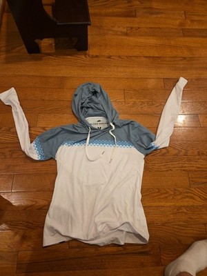 Belong Designs Hoodie Woman's Medium White And Blue. Soft And Comfortable 