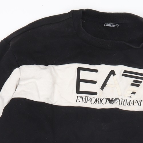 Sudadera Pullover Emporio Armani EA7 Para Hombre Negra Logo - Imagen 7 de 12
