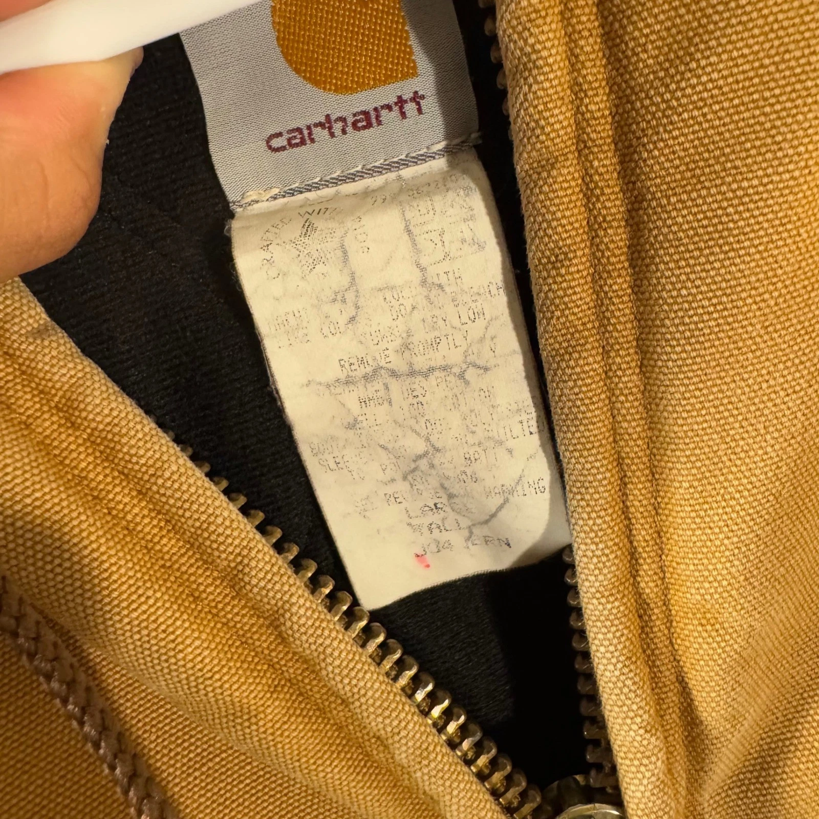 Carhartt J04 BRN Duck Thermal Lined Active Jacket Brown Mens Large Tall - product detail image 7