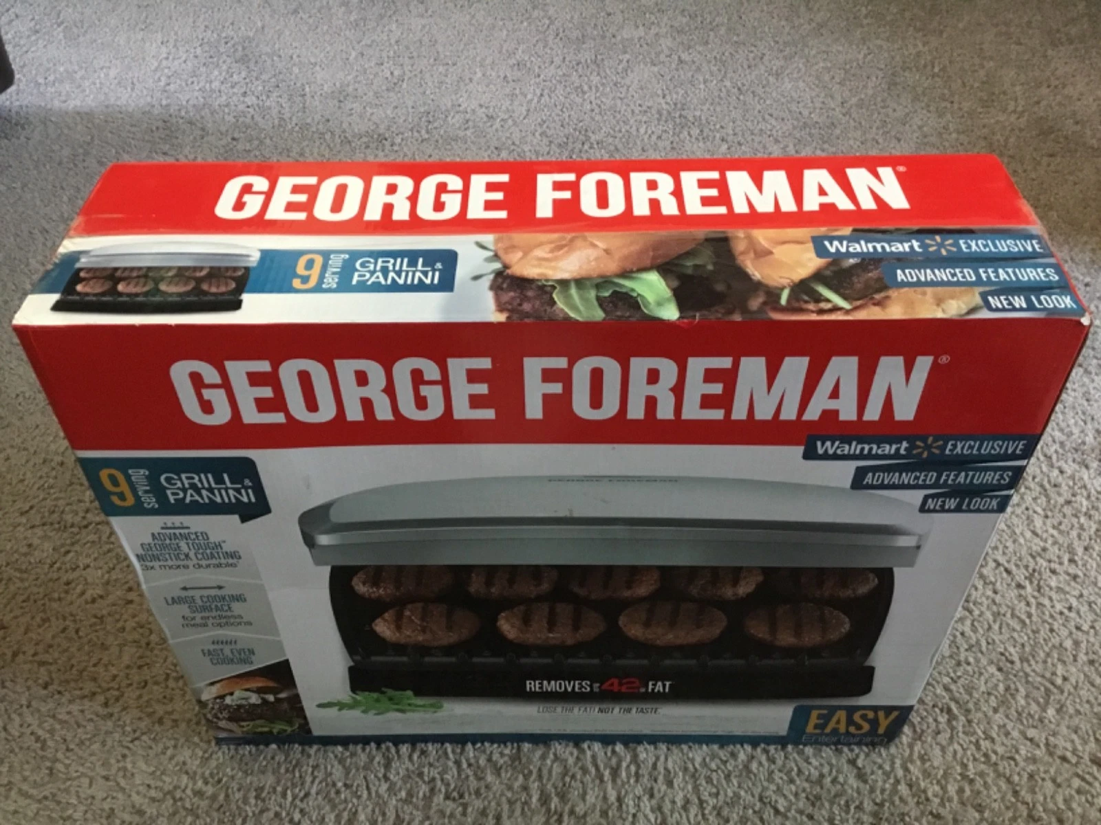 NEW SEALED George Foreman Grill & Panini, GR390FP - 9 Serving