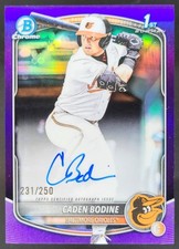 2025 Bowman Draft Caden Bodine Chrome Auto Purple Refractor /250 1st Orioles BK3