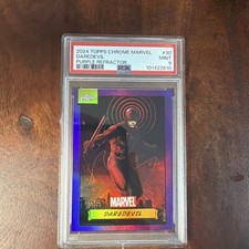 2024 Topps Chrome Marvel Purple Refractor /75 Daredevil #30 PSA 9