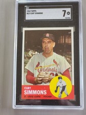 1963 Topps Curt Simmons Sgc 7