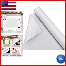 Kinlop 63 inch x 20 ft Double Primed Cotton Canvas Roll - White