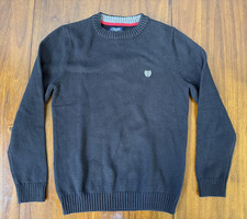Chaps Black Crewneck Embroidered Crest Logo Sweater Size Youth Large NWT