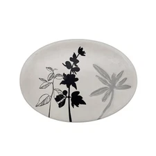 Better Homes & Gardens Floral Ceramic Soap Dish Sponge Holder White Silver Gray