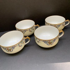 4 Haviland Marguerite Cups Schleiger 114 Limoges France Bone China Teacup READ