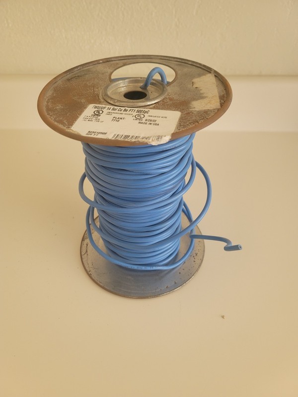 TWU/UF 14 Gauge Solid Copper Underground Feeder Cable Tracer Wire Blue 167ft