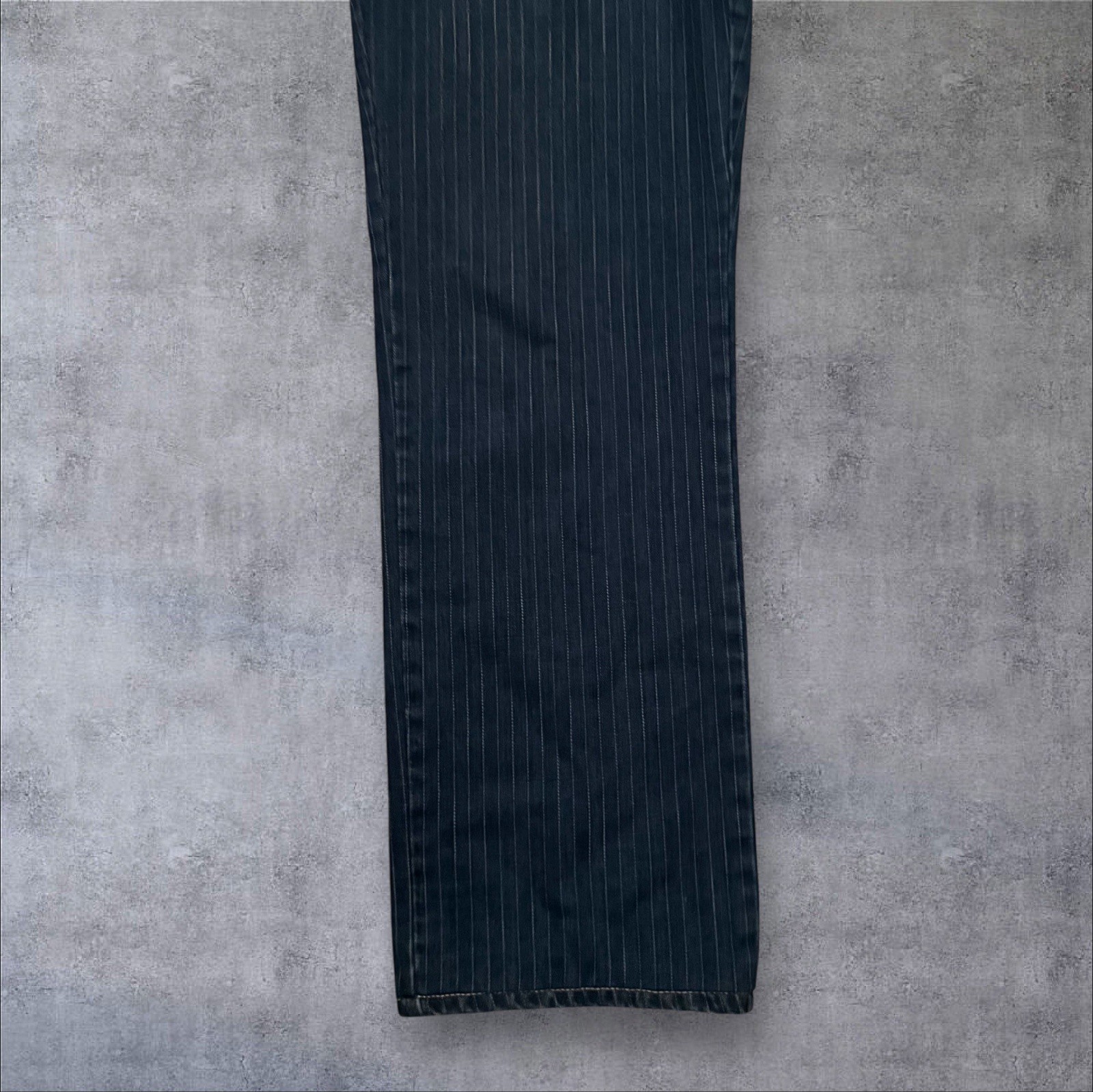 SAINT LAURENT Jeans vintage YSL uomo 32 blu gessato dritto