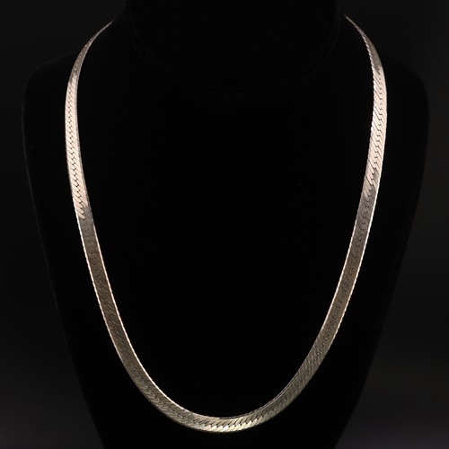 Sterling Silver - ITALY DESIGNER 7mm Herringbone Chain 20" Necklace - 26g