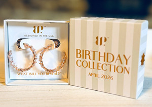 Authentic BP Hoop Earrings Rose Gold Plated White CZ Baguette Butterfly Closure ER92817