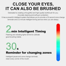 Smart Toothbrush Electric Rechargeable Rotating Brush Oral-B Heads Timer Modes — image 12