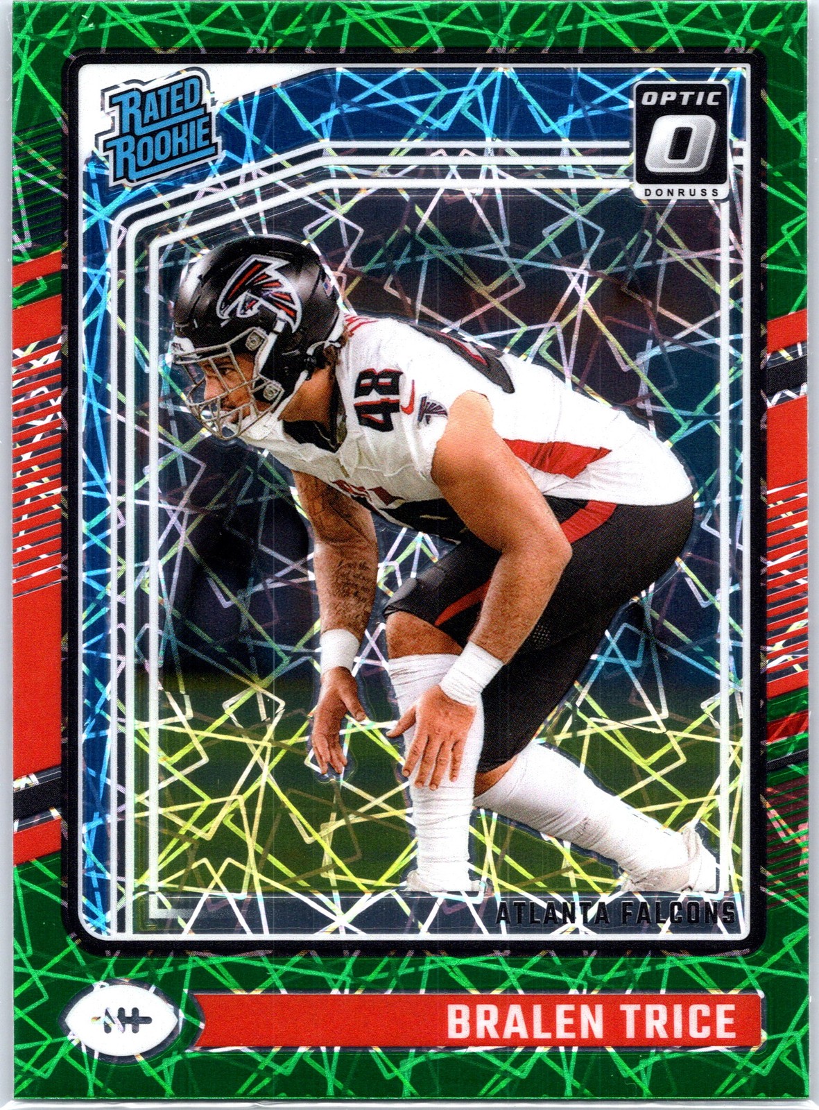 2024 Donruss Optic Bralen Trice #212 Green Velocity Rookie - Atlanta Falcons