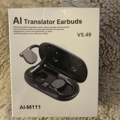 AI AI-M111 V5.49 Wireless Bluetooth Ear-hook Earbuds, Black, Charging Bin 500mAh