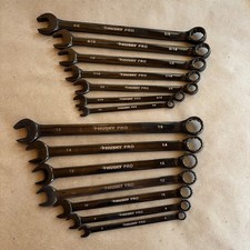 Set Of 14 Husky Pro Combination Wrenches Black Oxide Metric & SAE 