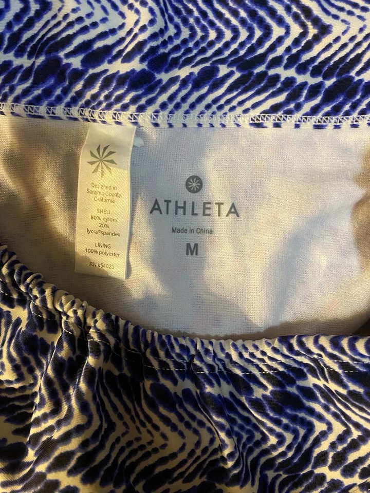 Parte inferior de bikini estampada azul y blanco Athleta talla M Foto 2 de 4