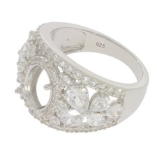 Sterling Silver Semi Mount Ring Setting Oval OV 9x7mm