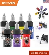 Professional Grade 7-Color Tattoo Ink Set - 15ml Durable Pigments TI203-15-7