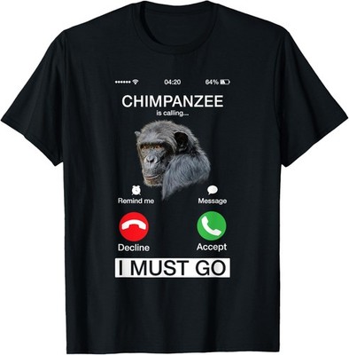 Chimpanzee Is Calling Art Monkey Chimp Ape Animal Novelty T-Shirt