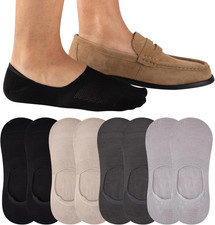 8 Pairs No Show Socks Men Non Slip Low Cut Cotton Invisible Socks for Loafer Fla