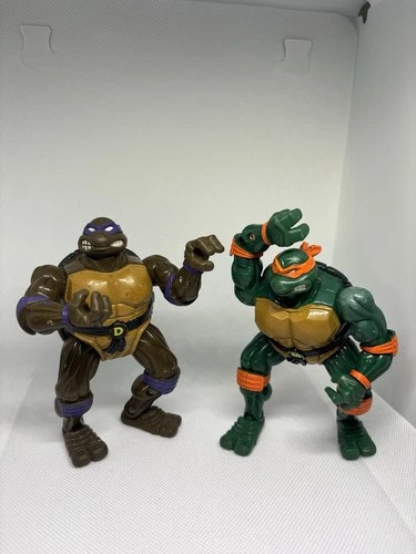 Vintage 1996 TMNT Ninja Turtles Action Figures Lot Donatello & Michelangelo