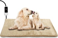 Heeyoo Pet Heating Pad, Adjustable Temperature Dog Cat L - 36 x 24, Khaki