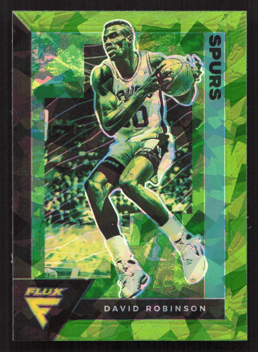 2020-21 Panini Flux David Robinson Fanatics Green Cracked Ice #185 Card