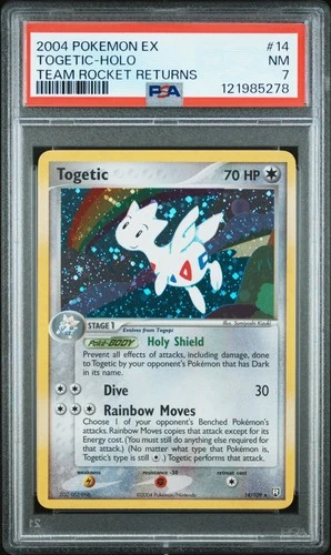 2004 POKEMON EX TEAM ROCKET RETURNS #14 TOGETIC-HOLO PSA 7