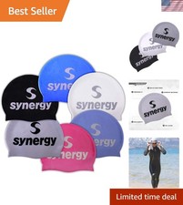 Performance-Enhanced Silicone Swim Caps 3-Pack   Comfort  Style Combined
