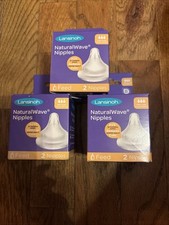 3 Packs 6 Total Lansinoh Natural Wave Nipples - Fast Flow -NaturalWave Tetinas