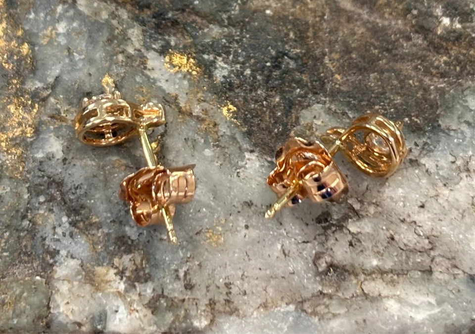 Clogau 18ct Rose Gold 1854 Welsh Royalty Diamond Earrings Rare - Image 2 of 4