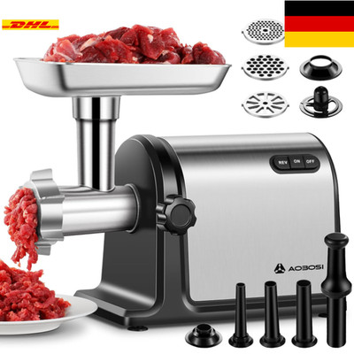 3000W Edelstahl Fleischwolf | 3-Schleifplatten | Wurstfüllrohre