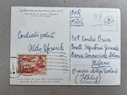 m) Air mail postcard to Italy 1958