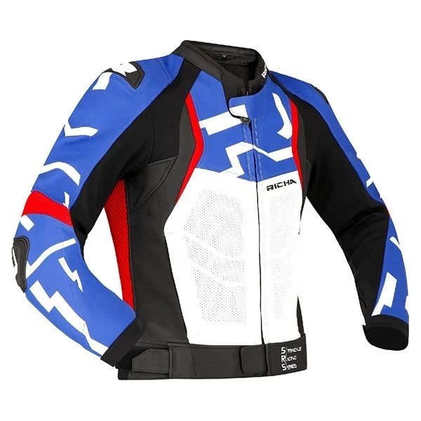 RICHA STRADALE 2PC Motorrad Lederjacke & Motorradhose Blau/Weiß - Bild 3 von 4