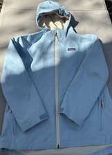 Patagonia Girls Jacket Hoodie Work Wear Rain Full Zip Size 14 XL Light Blue