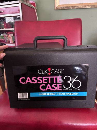 5 Vintage CLIK CASE Black Cassette Storage Carrying Case Holds 36 Tapes Fellowes - Picture 6 of 10