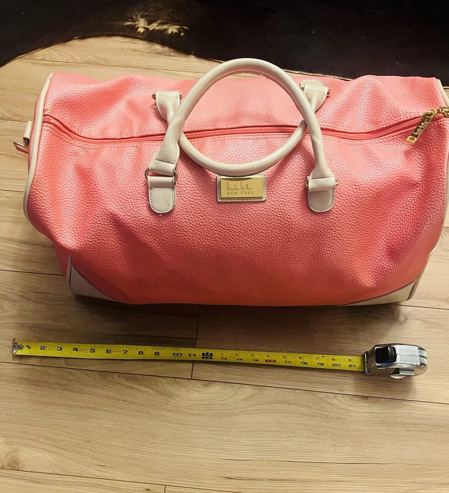 Bolso de Lona Nickol Miller Cuero Rosa con Correa Ajustable Foto 3 de 4