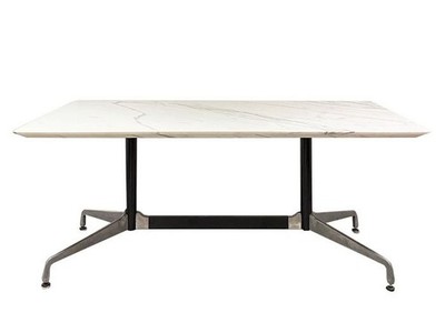 HERMAN MILLER Table Carrera Marble Eames Segmented Dining Conference Oval Vtg 70
