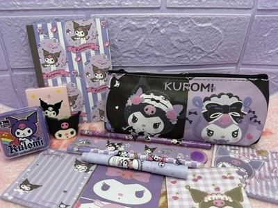 KUROMI B6 Notizbuch Federmäppchen Textmarker Stift Schreibwaren Geschenkset Konvolut Sanrio