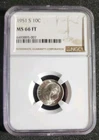 1951-S Roosevelt Dime NGC MS 66 FT. Our T6110