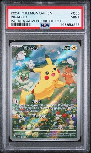 2024 Pokemon SVP en Pikachu Paldea Adventure Chest #088 Promo Card PSA 9