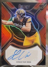 LUKAS VAN NESS 2023 Select Draft Picks Red Prizm AUTO Rookie RC Autograph! Iowa