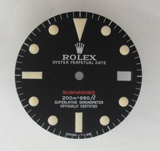 ~ Vintage Rolex #1680 RED Submariner RARE 200m Matte Black Refinished Dial ~