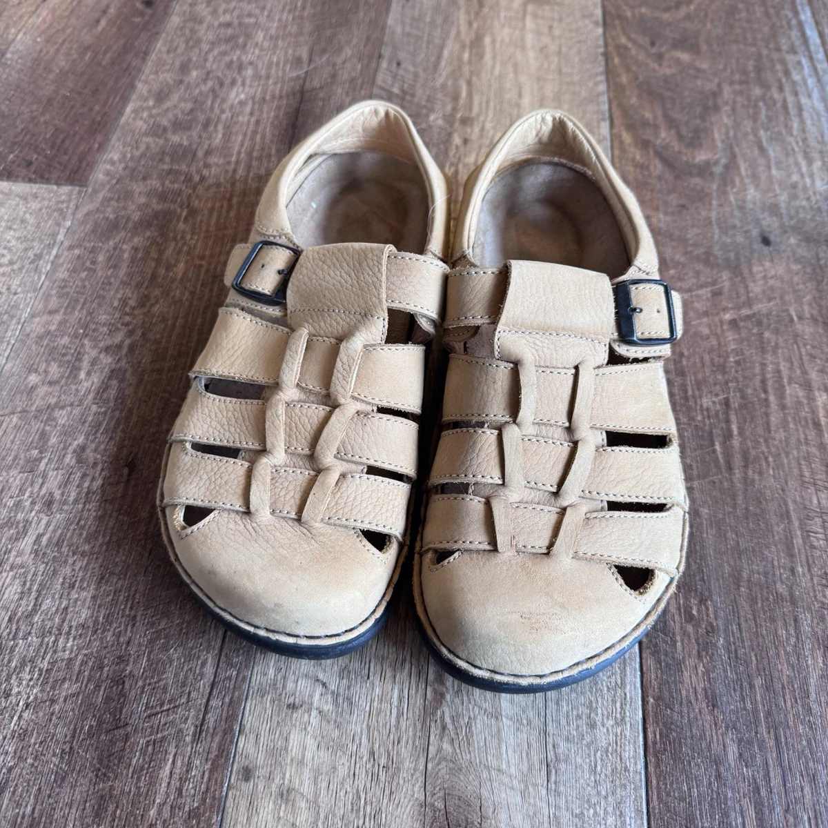 Birkenstock Fisherman Sandals | Tan Leather Closed Toe Buckle Strap EUR 41 Amazon.com | NIAIRKE Women main image 2