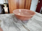 Vintage Pyrex Autumn Rainbow Mixing Bowl Peach Tone Clear Bottom 12" 326 4.0L