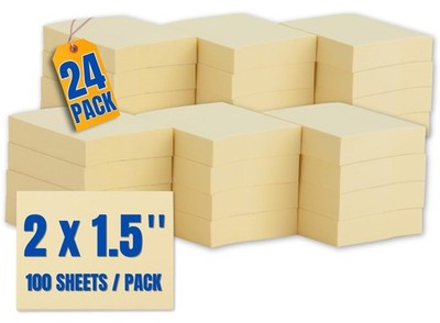 1InTheOffice Yellow Sticky Notes, Small Sticky Notes, Sticky Notes 1.5 ...